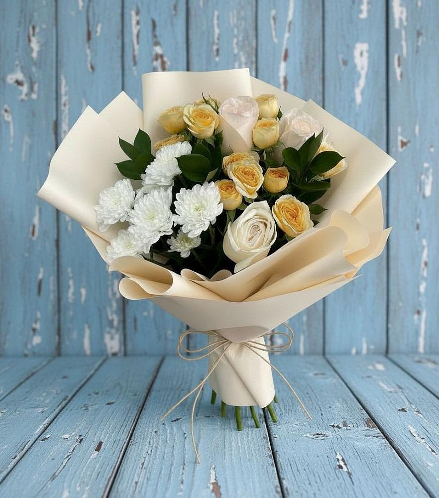 Букет цветов из: Розы и Хризантемы в Щиграх