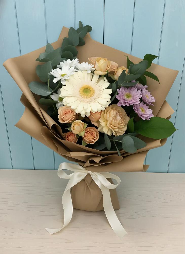 Букет цветов из: Герберы и Хризантемы в Щиграх