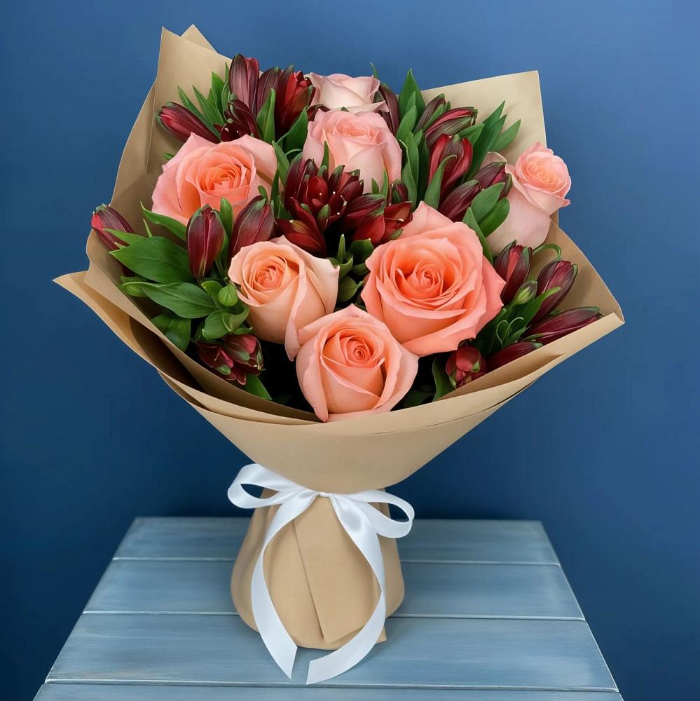 Букет цветов из: Розы и Альстромерии в Щиграх