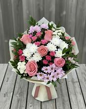 Букет цветов из:  Альстромерии, Гвоздики, Розы и Хризантемы #REPLACE_PRED# Щиграх