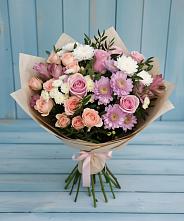 Букет цветов из:  Хризантемы, Розы и Альстромерии #REPLACE_PRED# Щиграх