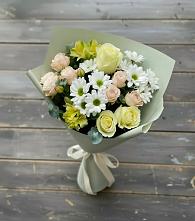 Букет цветов из:  Альстромерии, Розы и Хризантемы в Щиграх