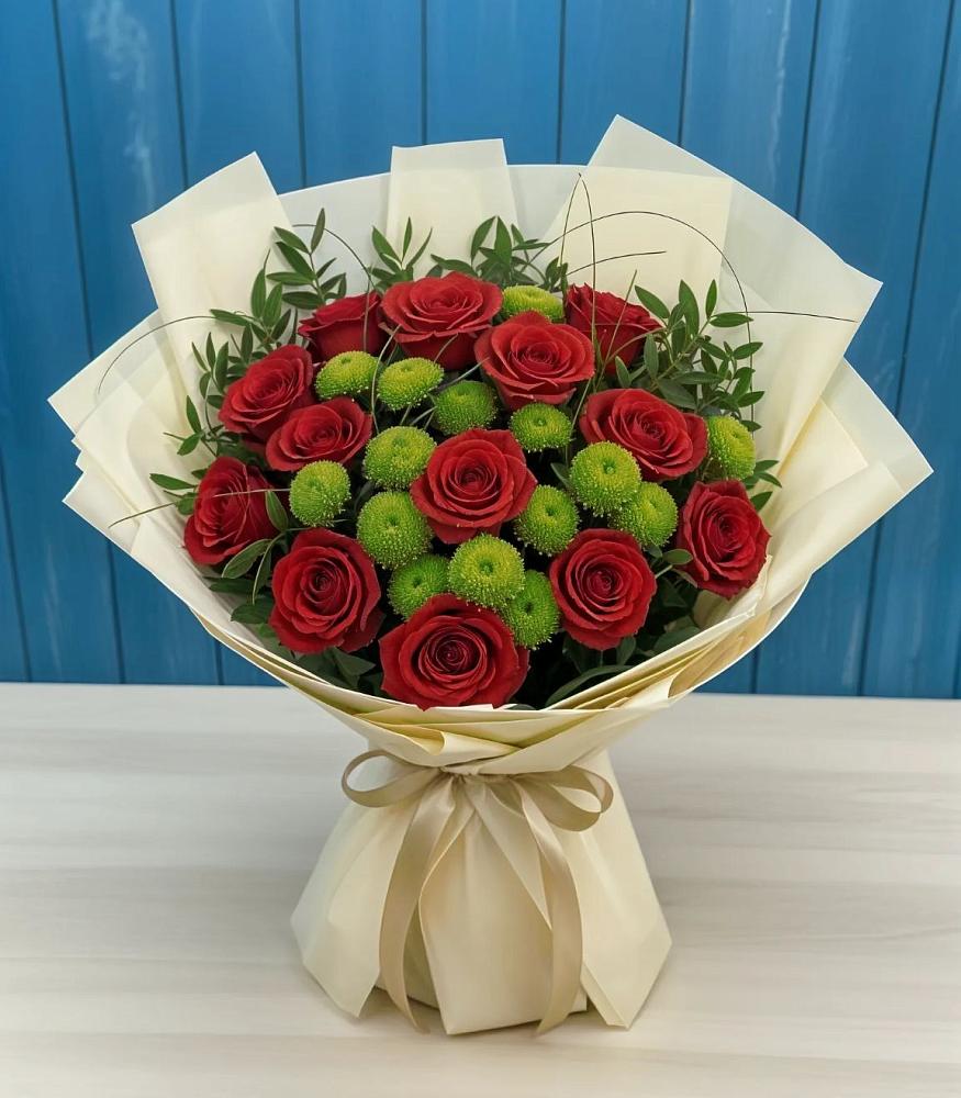 Букет цветов из: Розы и Хризантемы в Щиграх