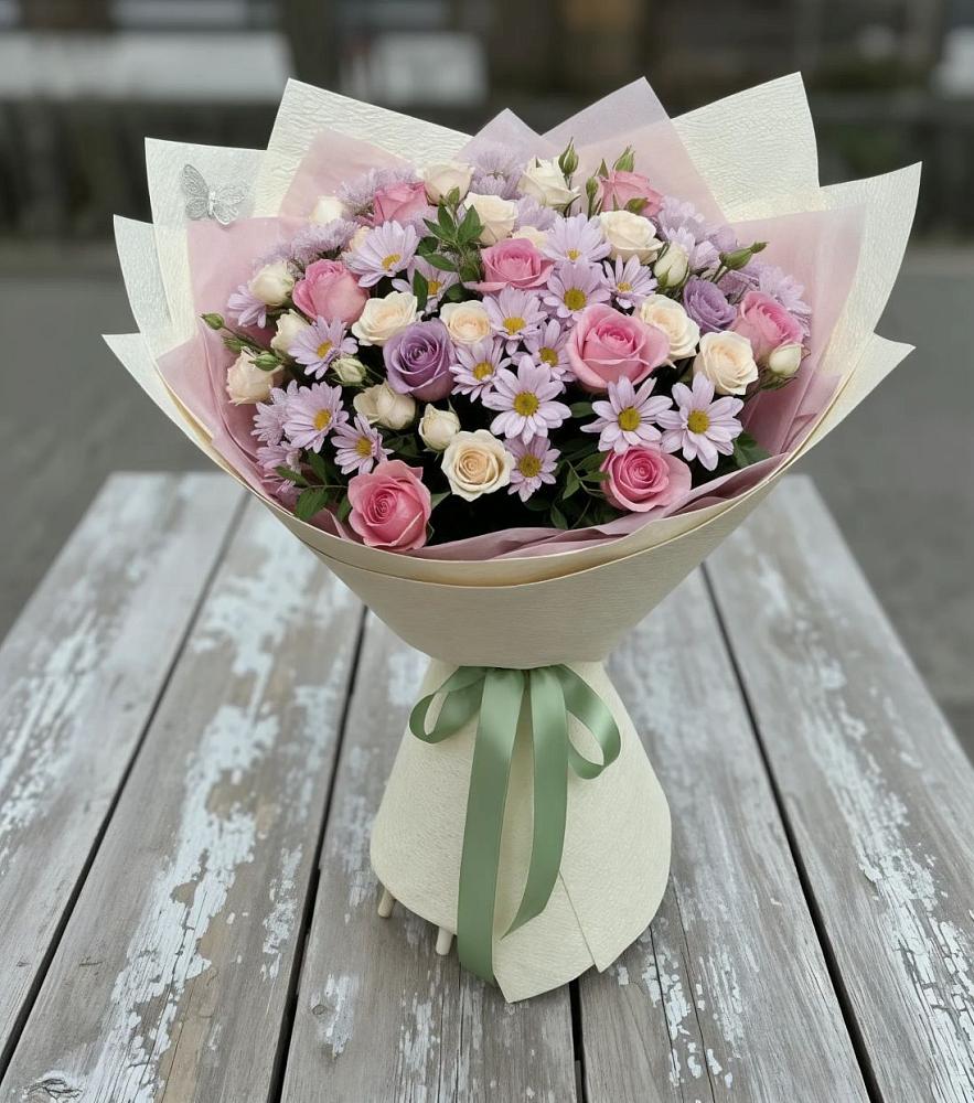 Букет цветов из: Розы и Хризантемы в Щиграх