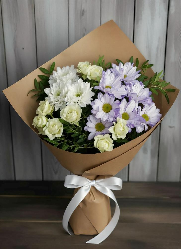 Букет цветов из: Хризантемы и Розы в Щиграх